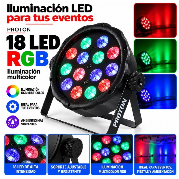 &ua PROYECTOR LASER LUZ PROTON 18 LED RGB P-18